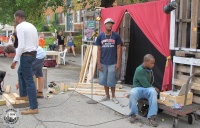 Making benches on site