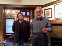Rick David (Gallery owner, left) introduces Mr. Luke Song