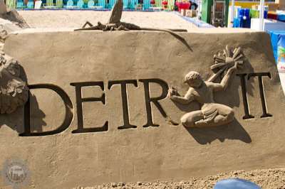 Spirit of Detroit sand sculpture