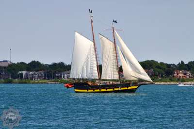 Pirate schooner on the Detroit River
