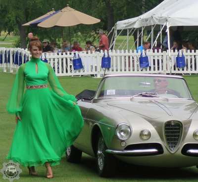 1955 Alfa Romeo 1900 SS - One of a kind! Model in a vintage one of a kind dress.