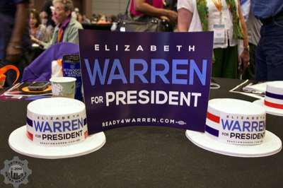 Senator Elizabeth Warren for President was a popular theme