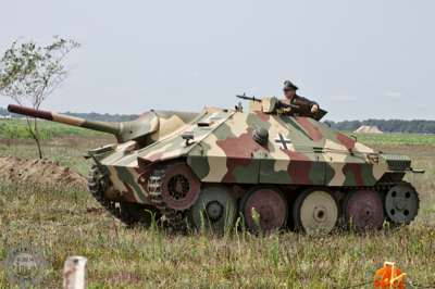 Enemy tank in the field