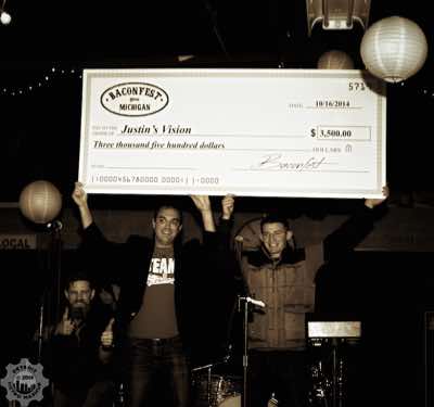 Baconfest check to Justin's Vision