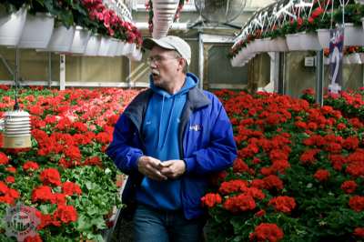 Joe giving us a tour of his greenhouses